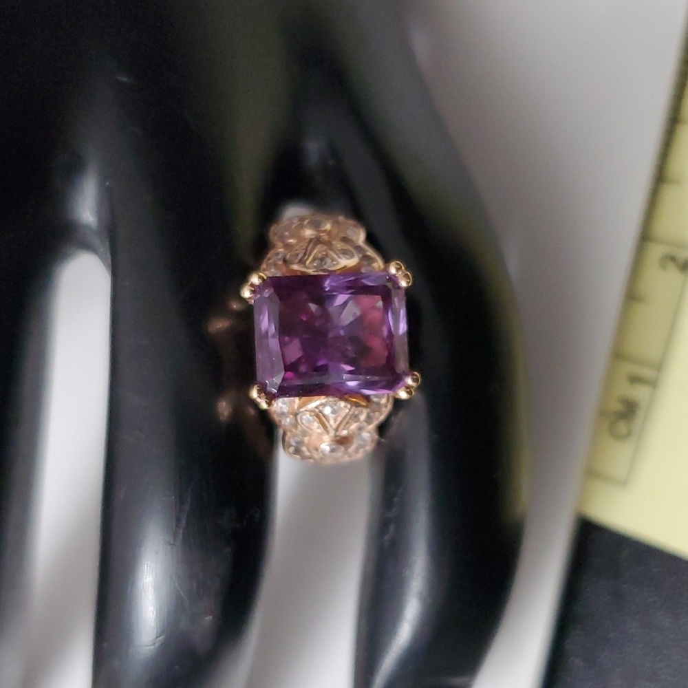 Watch Video / Sterling Silver 925 Sapphire Rose Gold Ring